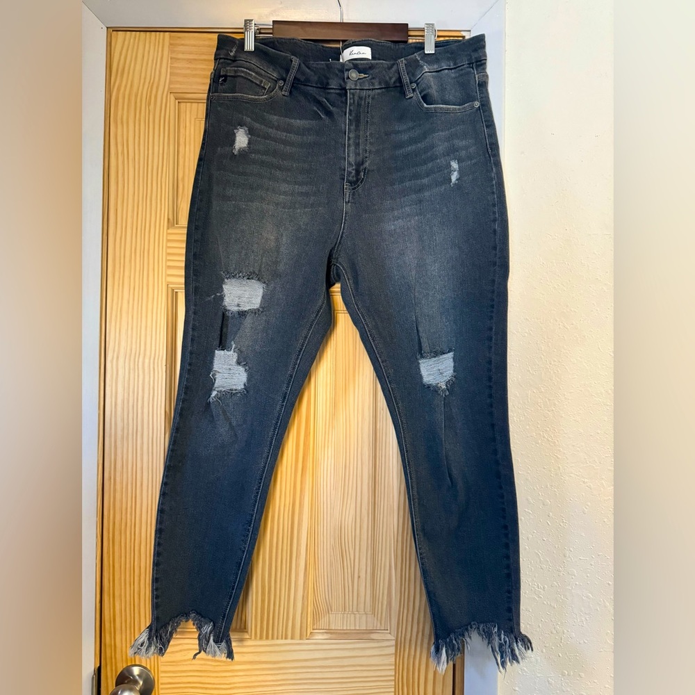 KanCan blue/grey skinny shark hem 18w plus size